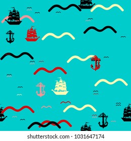Abstract modern pattern on the marine theme. Pattern with marine style for printing