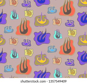 Abstract modern pattern in vector. Vintage background for design fabric seamless texture. Hipster line in the art 