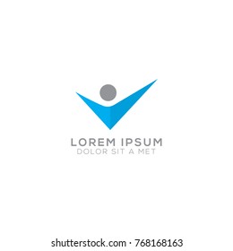 Abstract Modern People Logo Design Vector Template