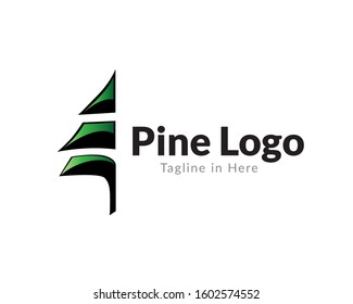Abstract modern pine logo design inspiration