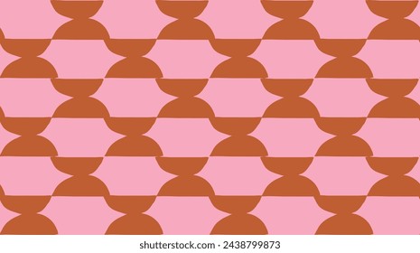 Abstract modern pink shapes seamless pattern. Boho hand drawn background