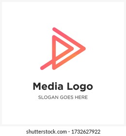 Abstract Modern Play Logo. Play Button Media Player Logo for your business