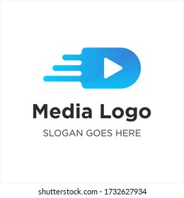 Abstract Modern Play Logo. Play Button Media Player Logo for your business
