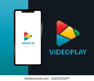 Resumen del logotipo de juego moderno. Logotipo del reproductor multimedia del botón Reproducir 