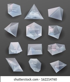 Abstract modern  polygonal bubble, label website header or banner vector set for website, info-graphics