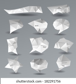 Abstract modern polygonal bubble, label website header or banner  set for website, info-graphics