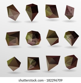 Abstract modern polygonal bubble, label website header or banner  set for website, info-graphics