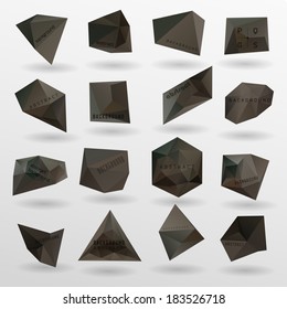 Abstract modern polygonal bubble, label website header or banner  set for website, info-graphics