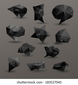 Abstract modern polygonal bubble, label website header or banner  set for website, info-graphics