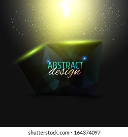 Abstract modern polygonal bubble on black background