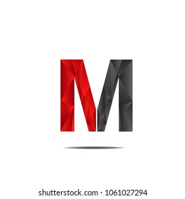 abstract modern polygonal letter M logo icon sign symbol illustration vector isolated