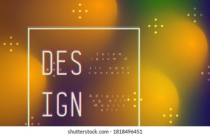 Abstract modern pop art vector frame in trendy memphis 80s-90s style with example of design text.