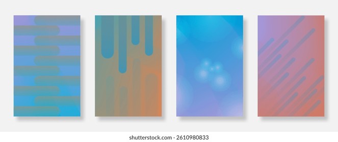 Abstract modern poster background design set. Minimalist book cover and wallpaper template. Suitable for social media, banner, flyer and ads. Vector illustration