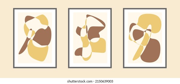 Abstract Modern posters collection with geometry shape, line, wave. Trendy Modern Wall Art. Editable vector illustration.