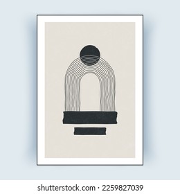 Abstract modern posters. Minimalist hand drawn design for wall decor, cover, print, brochure... Vector illustration