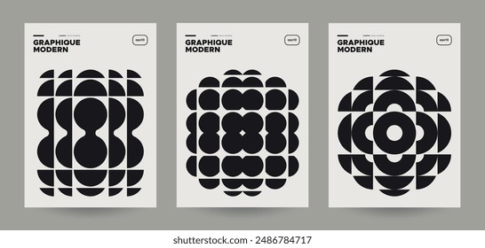 Abstract modern posters set. Minimal vector design.