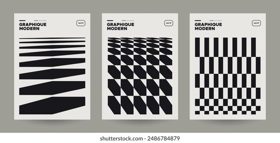 Abstract modern posters set. Minimal vector design.