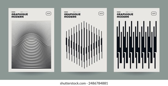 Abstract modern posters set. Minimal vector design.