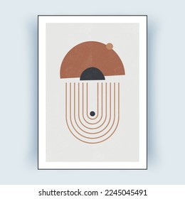 Abstract modern posters with simple geometric shapes. Illustrations for wall decoration, postcard ,brochure, cover design. Vector illustration.