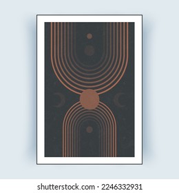 Abstract modern posters with simple geometric shapes. Illustrations for wall decoration, postcard ,brochure, cover design. Vector illustration.