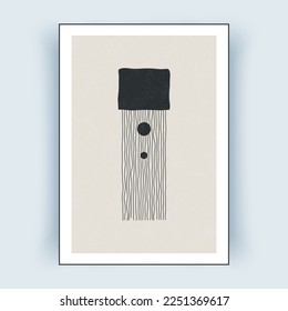 Abstract modern posters with simple geometric shapes. Digital Interior Decoration Art. Vector illustration.