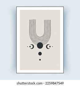 Resumen de afiches modernos con formas geométricas simples. Decoración digital de interiores Art. Ilustración vectorial.