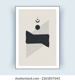 Abstract modern posters with simple geometric shapes. Digital Interior Decoration Art. Vector illustration.