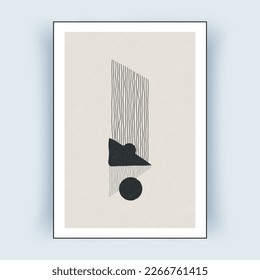 Abstract modern posters with simple geometric shapes. Digital Interior Decoration Art. Vector illustration.