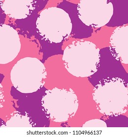 Abstract modern print with rounds. Hand drawn seamless pattern. Vector illustration.