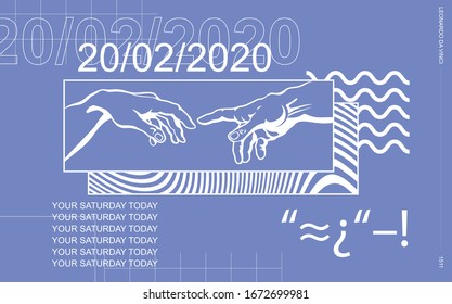Abstract modern print. Trend 2020. Idea for t-shirt, background, saver, postcard, poster.