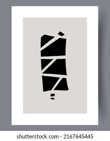 Abstract modern printable art wall banners or posters for interior design. Minimalistic neutral modern artworks for print. Vector illustration. 