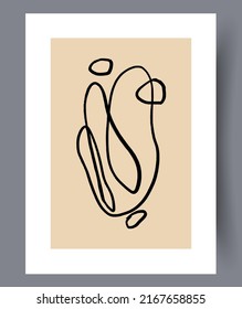 Abstract modern printable art wall banners or posters for interior design. Minimalistic neutral modern artworks for print. Vector illustration. 