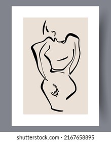 Abstract modern printable art wall banners or posters for interior design. Minimalistic neutral modern artworks for print. Vector illustration. 