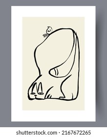Resumen de pancartas o afiches de arte moderno imprimible para el diseño interior. Arte moderno minimalista y neutro para imprimir. Ilustración vectorial. 