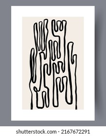 Abstract modern printable art wall banners or posters for interior design. Minimalistic neutral modern artworks for print. Vector illustration. 