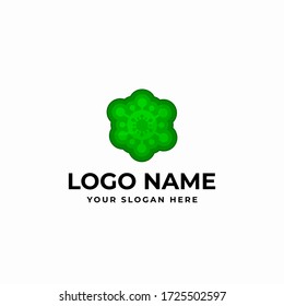 Abstract modern professional covid-19 corona virus logo design vector template illustration. Covid 19 icon design for business or corporate identity.