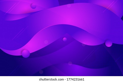 Abstract modern purple dynamic fluid background design.