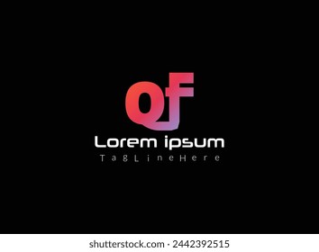 Diseño abstracto moderno del logotipo de QF.
