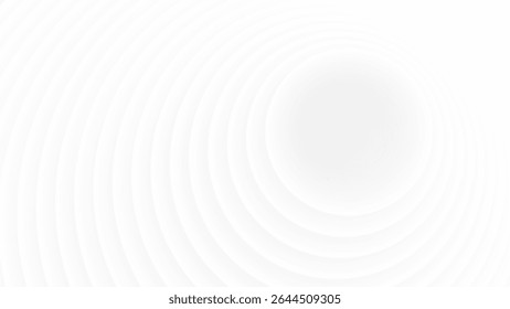 Abstract modern Radiant Concentric Harmony background. White and grey geometric pattern texture. 