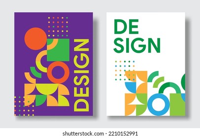 abstract modern random shapes poster design vector