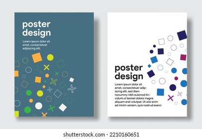 abstract modern random shapes poster design vector with text and blank space illustration