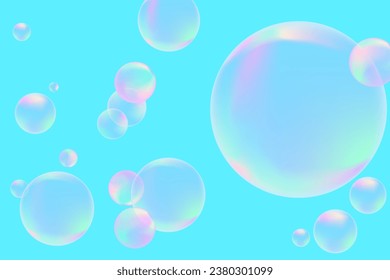 Abstract modern realistic gradient bubbles for wallpaper design. 3D gradient background. Drawing style. Trendy vector style.
