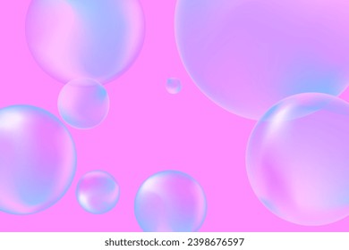Abstract modern realistic gradient bubbles for wallpaper design. 3D gradient background. Drawing style. Trendy vector style.