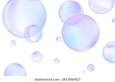 Abstract modern realistic gradient bubbles for wallpaper design. 3D gradient background. Drawing style. Trendy vector style.