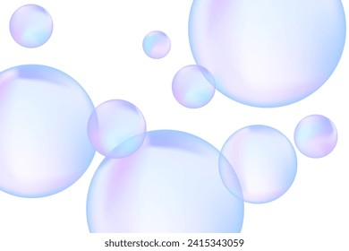 Abstract modern realistic gradient bubbles for wallpaper design. 3D gradient background. Drawing style. Trendy vector style.