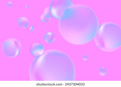 Abstract modern realistic gradient bubbles for wallpaper design. 3D gradient background. Drawing style. Trendy vector style.