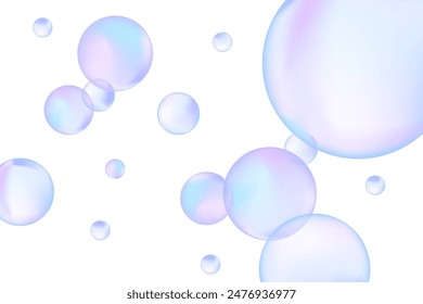 Abstract modern realistic gradient bubbles for wallpaper design. 3D gradient background. Drawing style. Trendy vector style.