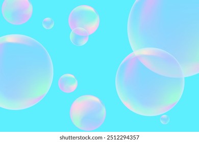 Abstract modern realistic gradient bubbles for wallpaper design. 3D gradient background. Drawing style. Trendy vector style.
