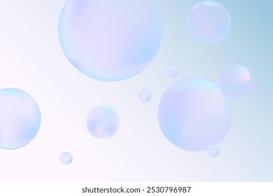 Abstract modern realistic gradient bubbles for wallpaper design. 3D gradient background. Drawing style. Trendy vector style.