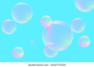 Abstract modern realistic gradient bubbles for wallpaper design. 3D gradient background. Drawing style. Trendy vector style.